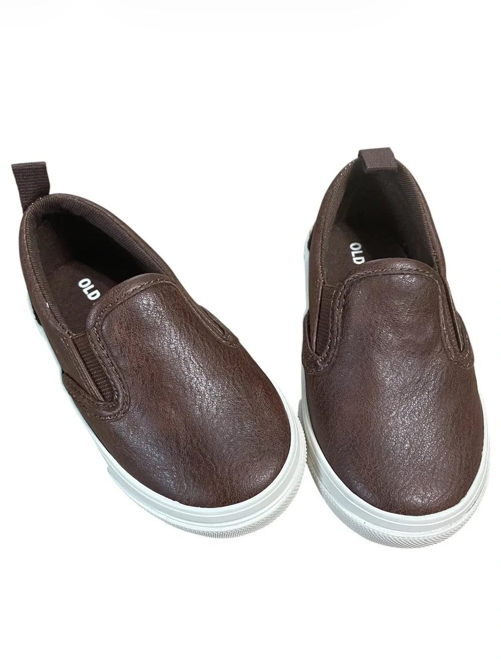 Old Navy Brown Slip-On Boys Sneakers with White Soles